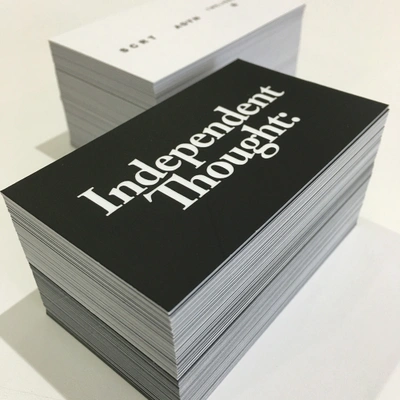 Standard business card printed in full colour